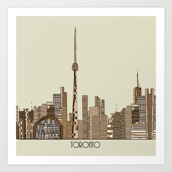 Toronto city vintage Art Print