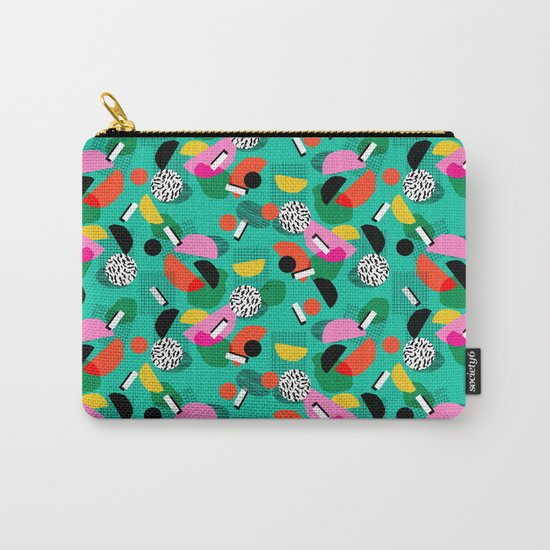 Flange - memphis inspired pop art retro throwback 1980s neon style art print decor hipster socal Carry-All Pouch