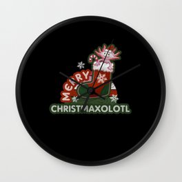 Merry Christmas Christmaxolotl Cute Axolotl Wall Clock
