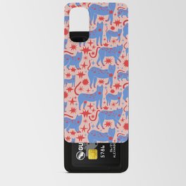 Cats & Stars pattern/ blue cats/ red stars/ cat pattern/ whimsical cats Android Card Case
