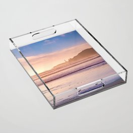 Sunset on the Oregon Coast | PNW Travel Photography | Beach and Waves Acrylic Tray