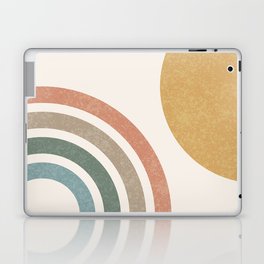 Mid Century Colorful Sun & Rainbow Laptop & iPad Skin | Sun, Boho, Colorful, Geometric, Trendy, Pastelcolors, Sunrise, Sunset, Midcenturymodern, Gold 