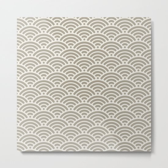 Gray Grey Alabaster Mermaid Scales Metal Print