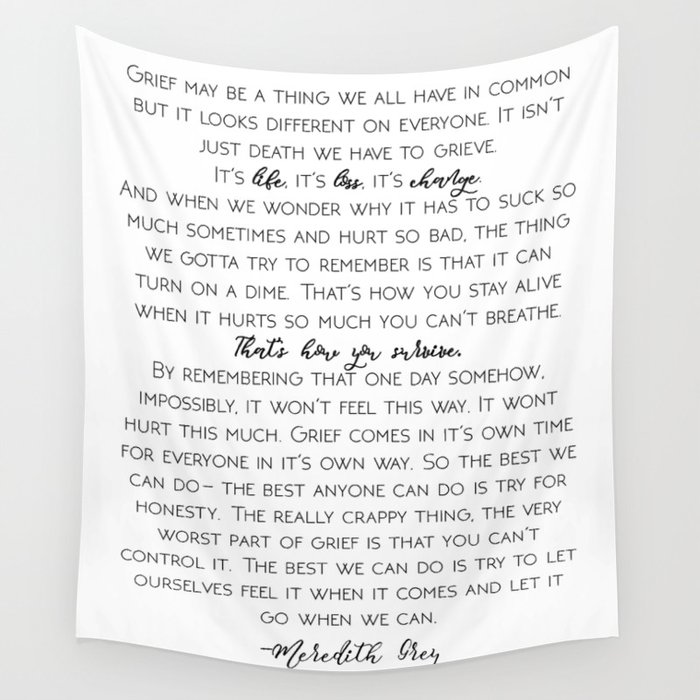 Grief Meredith Grey Grey s Anatomy Wall Tapestry