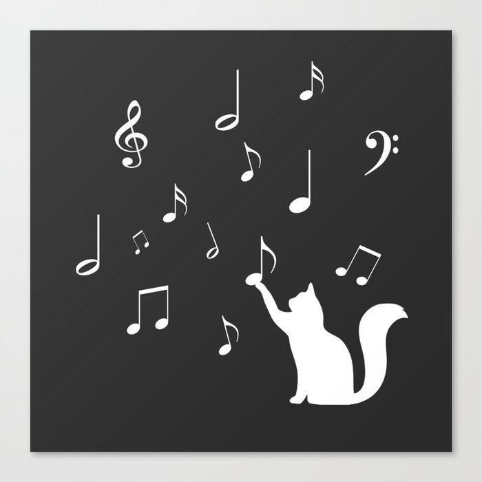 Cat music Canvas Print