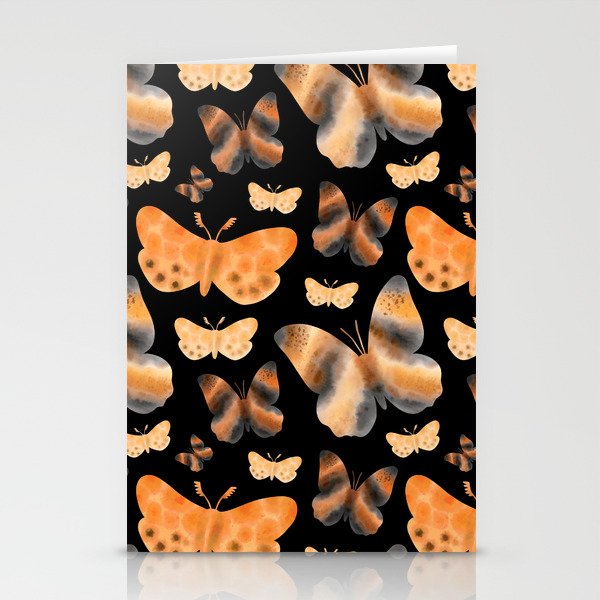 Watercolour butterfly on dark background Stationery Cards