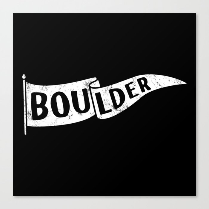 Boulder Colorado Pennant Flag B W University College Dorm Room Graphic Design Decor Black White Canvas Print By Bouldermerchco Society6