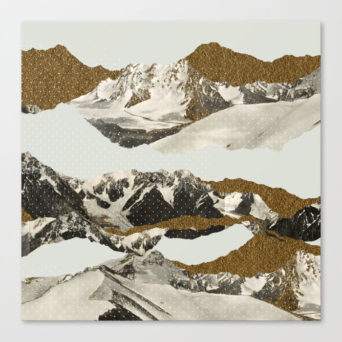Golden Zugspitze Square / White Canvas Print
