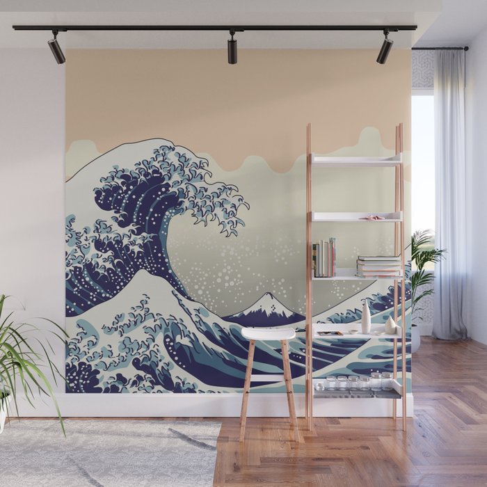 Digital copy of the Great wave Wall Mural