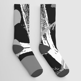 mock graffiti_black white gray Socks