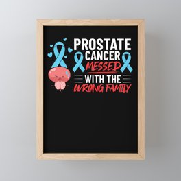 Prostate Cancer Blue Ribbon Survivor Awareness Framed Mini Art Print