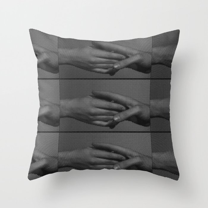 Male hands tile Throw Pillow