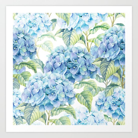 Blue Hydrangea Art Print