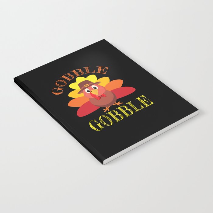 Autumn Fall Gobble Gobble Cute Turkey Thanksgiving Notebook