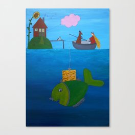 Ozzi and Lulu Fishing Canvas Print
