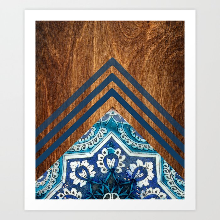 Wood + Moroccan Pattern Art Print