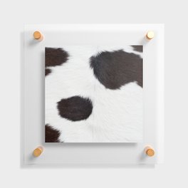 Black Cowhide, Cow Skin Print Pattern Floating Acrylic Print