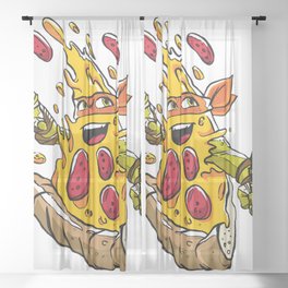 Pizza , Pizza for kids, Pizza for girl, Pizza lovers Sheer Curtain