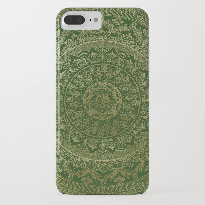 Mandala Royal - Green and Gold iPhone Case