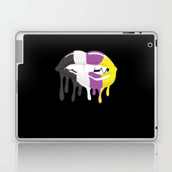 Nonbinary Flag Non Binary Pride Lgbtq Lips Mouth Laptop & iPad Skin