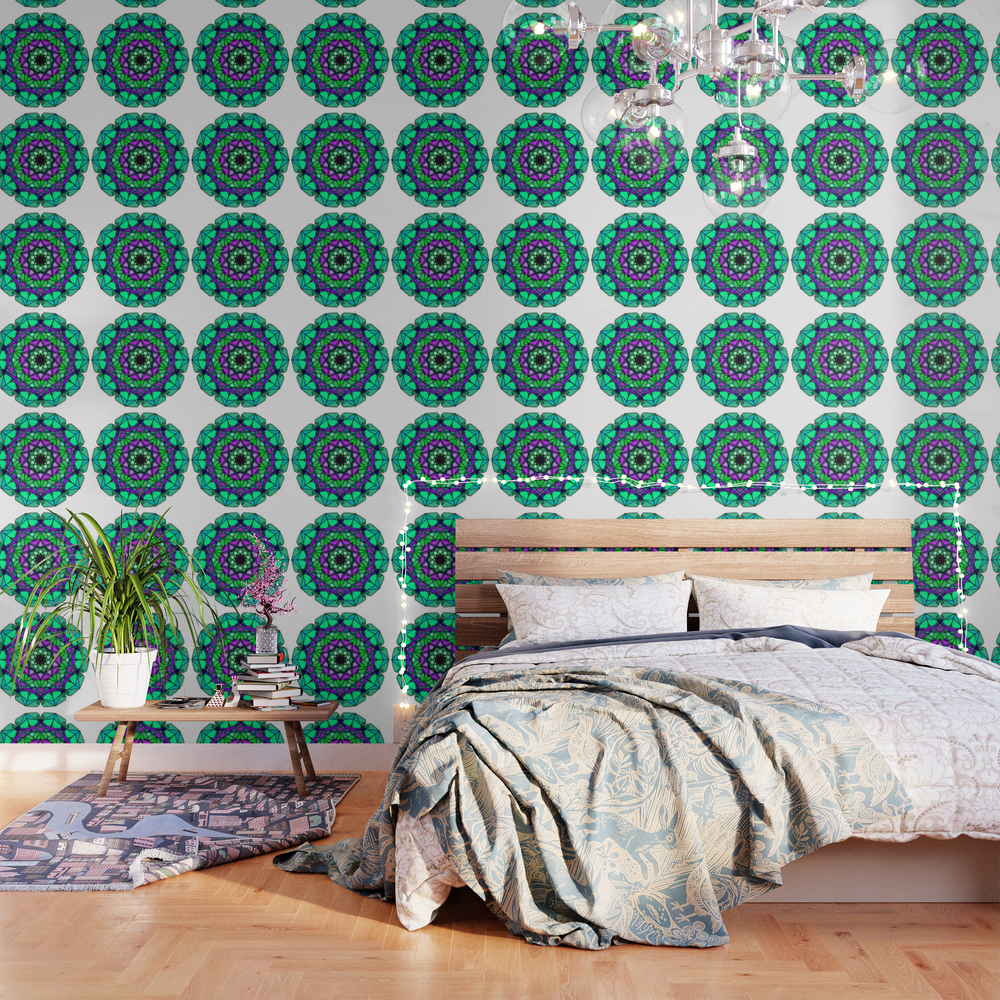 Symmetric Mandala Future Colorful Gradient Wallpaper by doomrabbit