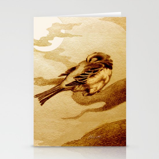 Sparrow by Moonlight Stationery Cards