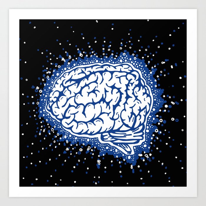 ‘Brain Fizz’ — Space blue Art Print