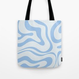 Soft Liquid Swirl Abstract Pattern Square in Powder Blue Tote Bag