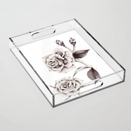 Roses in Sumi-ink Acrylic Tray