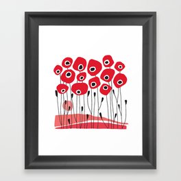 Red Poppies Field Framed Art Print