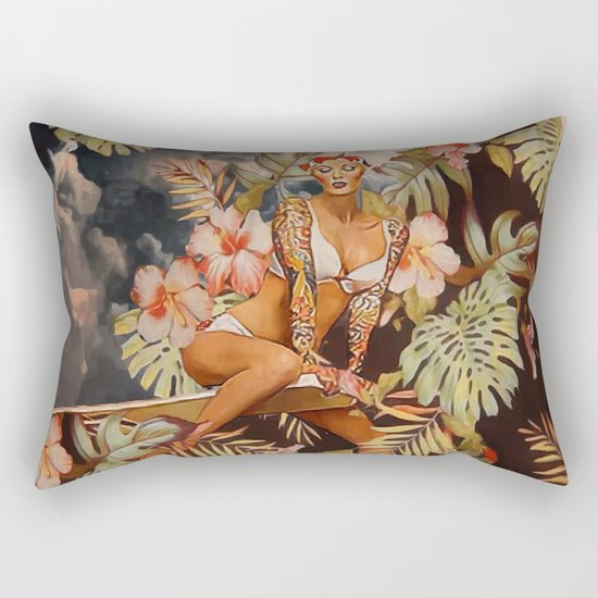 Swimming in the jungle Rectangular Pillow