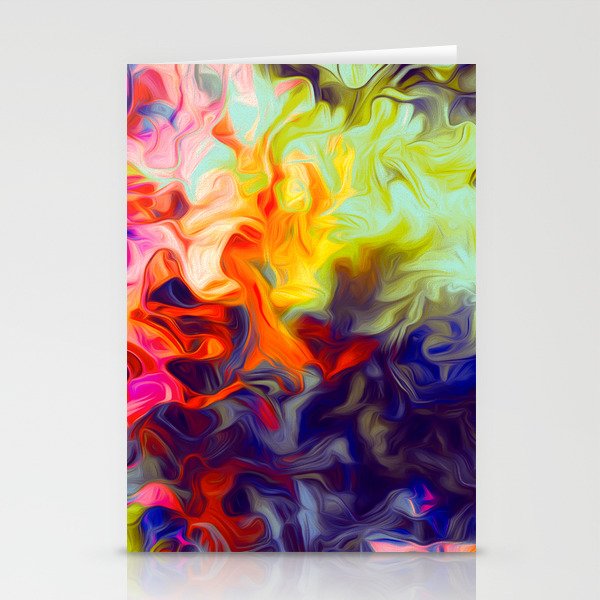 Surreal Smoke Abstract In Multicolor Stationery Cards