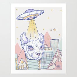 Alien Cat Art Prints For Any Decor Style Society6