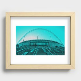 Wembley Stadium in Wembley London in blue Recessed Framed Print