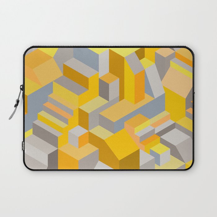 Labyrinth Marigold Yellow Grey Laptop Sleeve