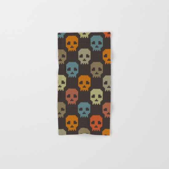 Knitted skull pattern - colorful Hand & Bath Towel