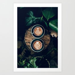 Latte + Plants III Art Print