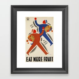 Vintage Advertising Poster - Eat More Fruit - Food Vintage Poster Framed Art Print