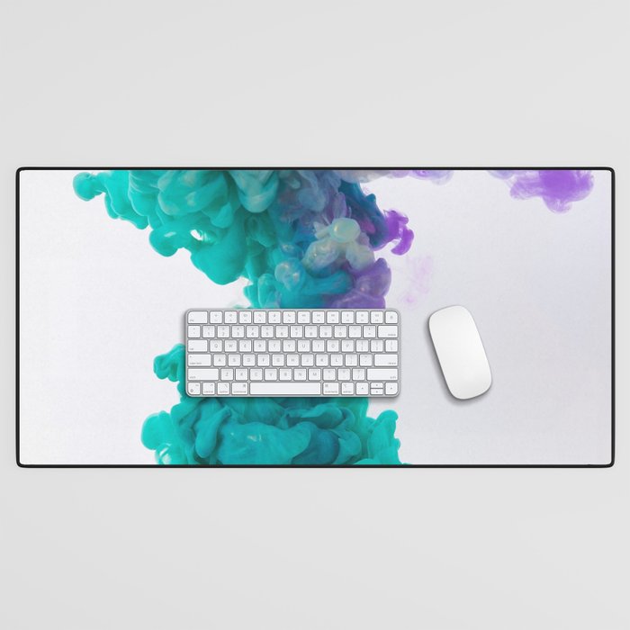Ink in water,colourful abstract background  Desk Mat