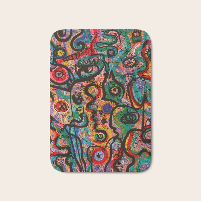Map of Feelings of the Soul Graffiti Art by Emmanuel Signorino Bath Mat