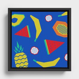Carnival Fruits · Blue Framed Canvas