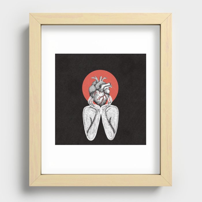 Hold your heart Recessed Framed Print