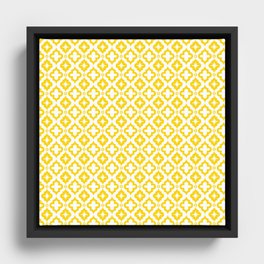 Yellow Ornamental Arabic Pattern Framed Canvas
