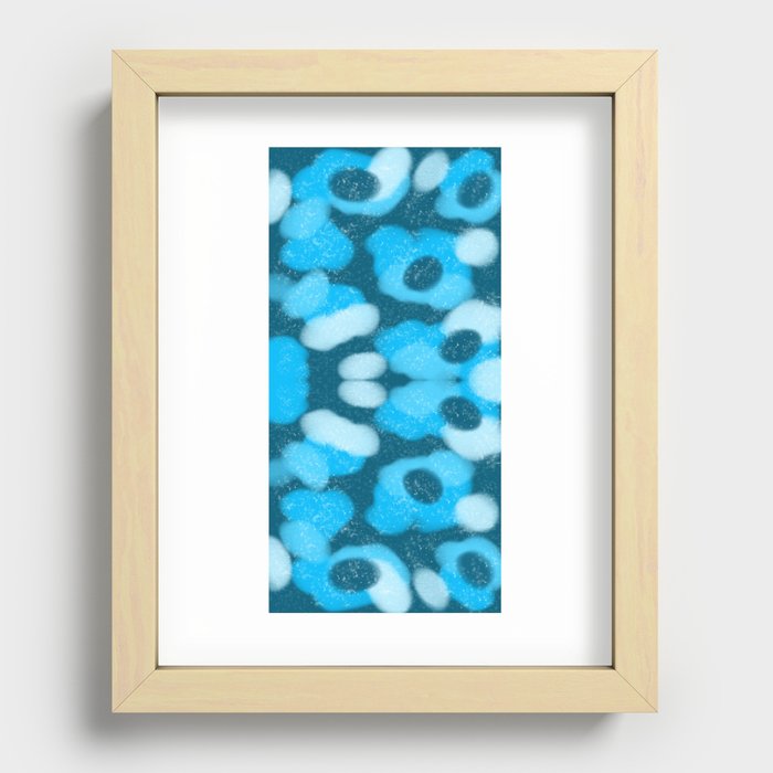 Cloudy Blue Flower Recessed Framed Print