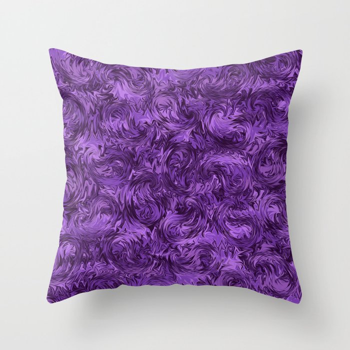 Marbled Paisley - Purple Throw Pillow
