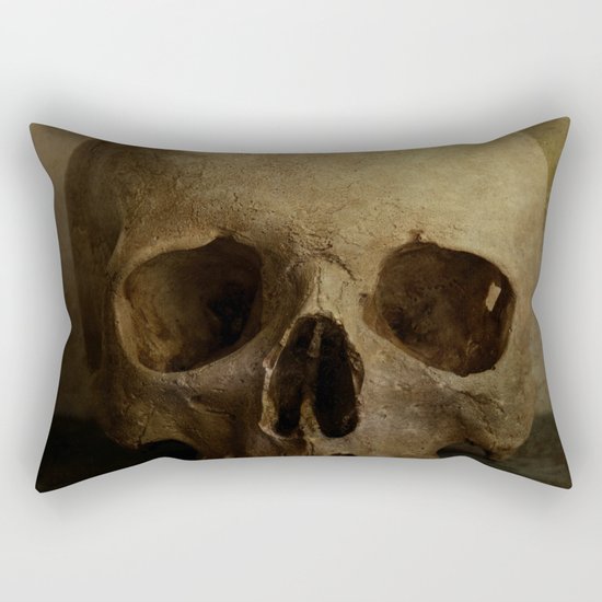 Male skull in retro style Rectangular Pillow