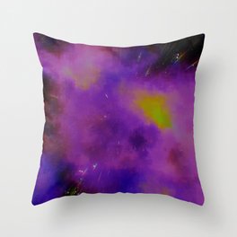 Digital glitch and distortion cosmos Throw Pillow