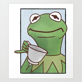 Disappointed Kermit Art Print | Watercolor, Thefrog, Cartoon, Pop Art, Painting, Angry, Kermit, Kermitthefrog, Judging, Sad 
