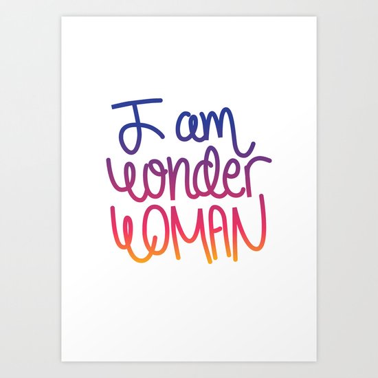 Woman power inspiration quote in a colorful gradient Art Print