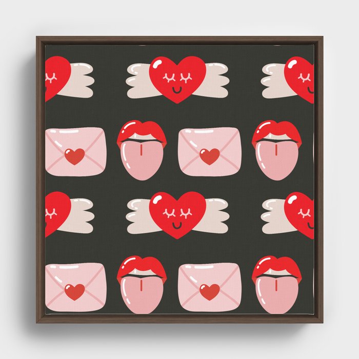 Retro Valentine's Day Framed Canvas